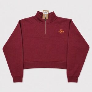 RIVALRY THREADS Iowa State Quarter Zip Men Size M Burgundy TALFIOMTAR NCAA